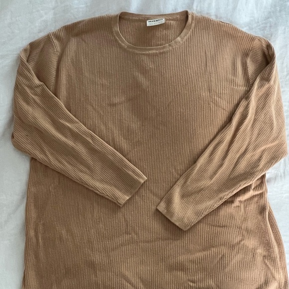 zulu & zephyr signature rib knit top - tan - Picture 4 of 4